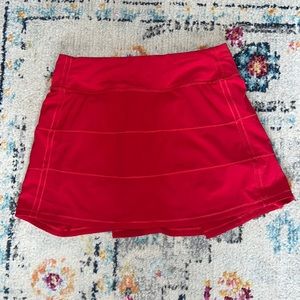 Lulu Lemon Red Pace Rival Mid-Rise Skirt